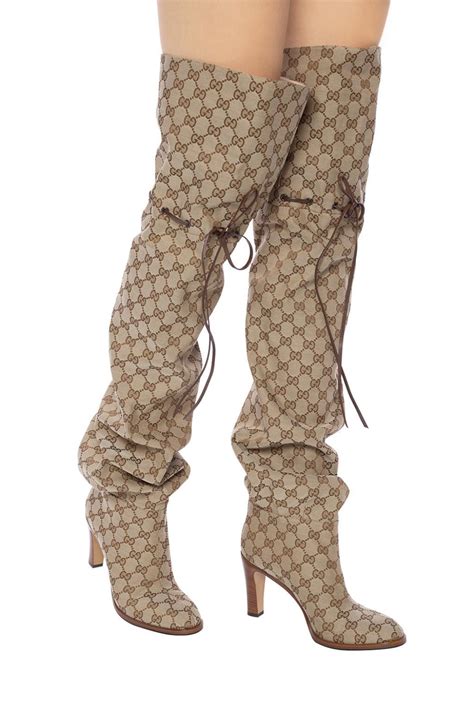 gucci womans boots|gucci print thigh high boots.